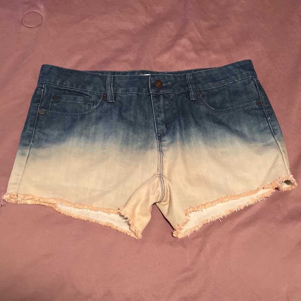 Denim High Waist Two-Toned Shorts